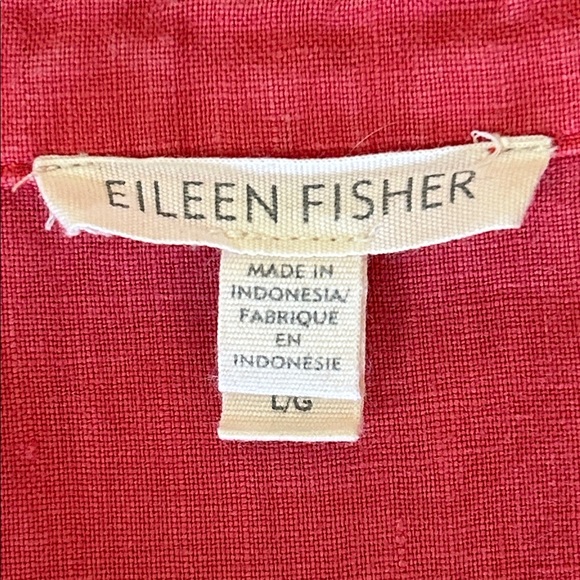 Eileen Fisher Organic Linen Collar Garment-Dyed Shirt Dress Grenadine size Large - Picture 10 of 12